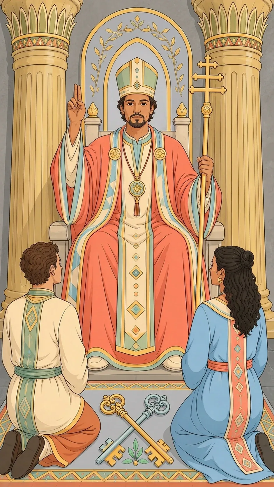 Le Pape — carte du tarot Rider-Waite-Smith