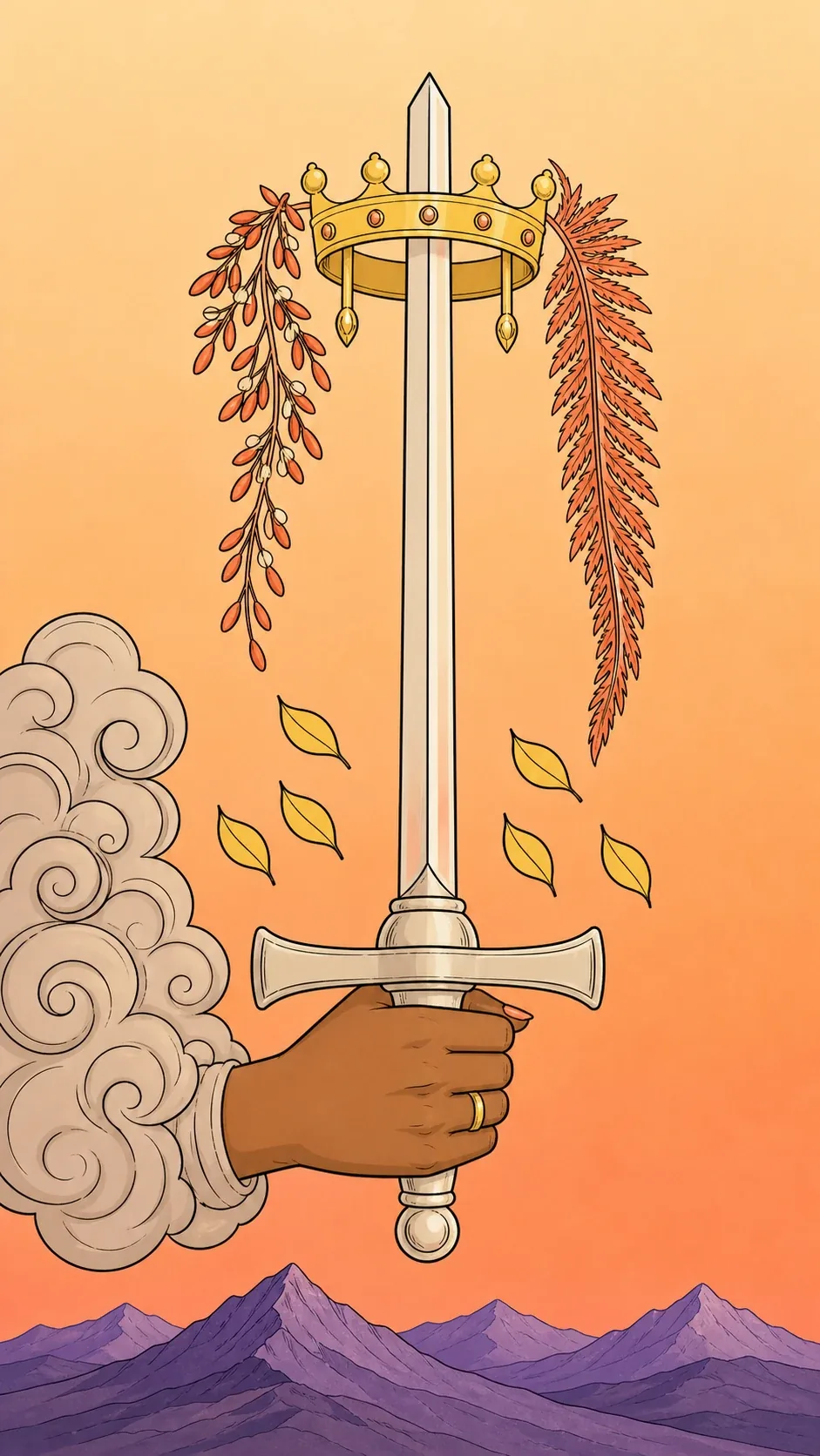 L'As d'Épée — carte du tarot Rider-Waite-Smith