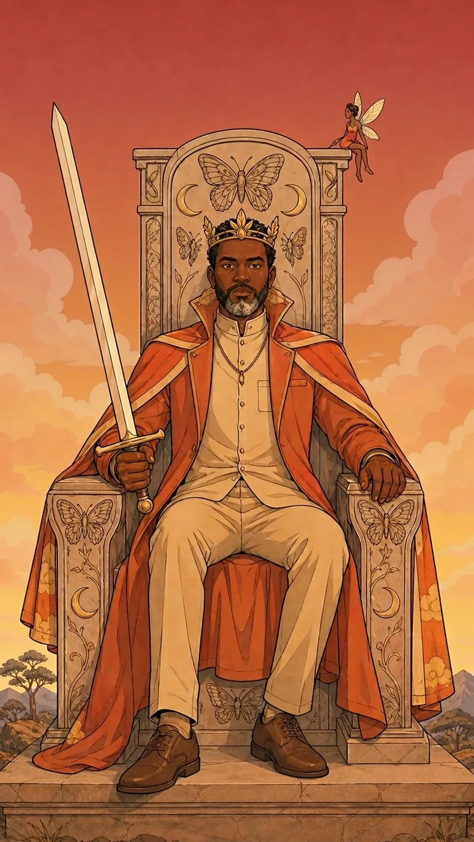 Le Roi d'Épée — carte du tarot Rider-Waite-Smith